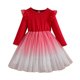 thumbnail image 1 of Vestido de cuello redondo y manga larga para niñas Vestido de cuello redondo y manga larga para niñas Falda de malla elegante Vestido de princesa elegante para niñas pequeñas Vestido de poliéster para, 1 of 5