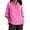 Pink, variant on Karight Women's Spring 3/4 Sleeve Linen Shirts Casual Crewneck Solid Color Tunic Tops Loose Fit Plus Size Vacation Blouses