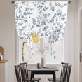 thumbnail image 3 of Blue Leaves Tie Up Curtains for Windows, Adjustable Balloon Window Shades, Summer Botanical Elegant Pastoral Kitchen Window Treatments Adjustable Roll Up Curtain for Basement/Nursery 52"x45", 3 of 8