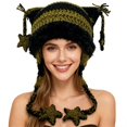 thumbnail image 3 of Grunge Emo Clothes Accessories Cute Cat Ear Hat Striped Crochet Y2k Beanie,One Size, 3 of 5