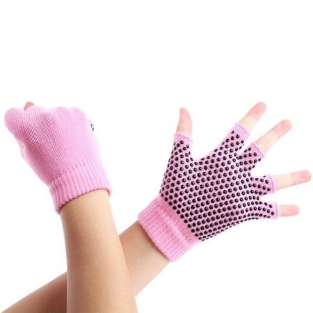 Women'S Sports Yoga Gloves, Non-Slip Silicone Half-Finger Pilates Gloves, Breathable Fingerless Gym Training Cycling Gloves
