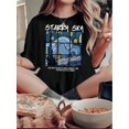 thumbnail image 2 of Women's Fashionable Artistic Print T-Shirt - Casual Crew Neck, Short Sleeve, Stretchy Polyester Blend, Machine Washable - Perfect for Summer & Casual Attire, 2 of 7