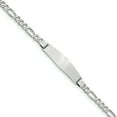 thumbnail image 1 of 14k WG Figaro Link Soft Diamond Shape ID Bracelet (Weight: 7.1 Grams, Length: 7 Inches), 1 of 3
