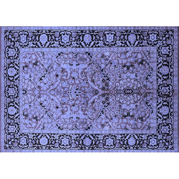 Ahgly Company Indoor Rectangle Oriental Blue Industrial Area Rugs, 2' x 5'