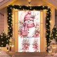 thumbnail image 4 of Rovga Christmas Backdrops Decoration For Door 90X200Cm Christmas Pink Snowman Door Frame Christmas Background Door Frame Christmas Party Curtain Background Cloth Porch Decoration, 4 of 6