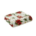 thumbnail image 2 of Kate Aurora Holiday Living Christmas Poinsettia Ultra Soft Accent Throw Blanket, 2 of 3