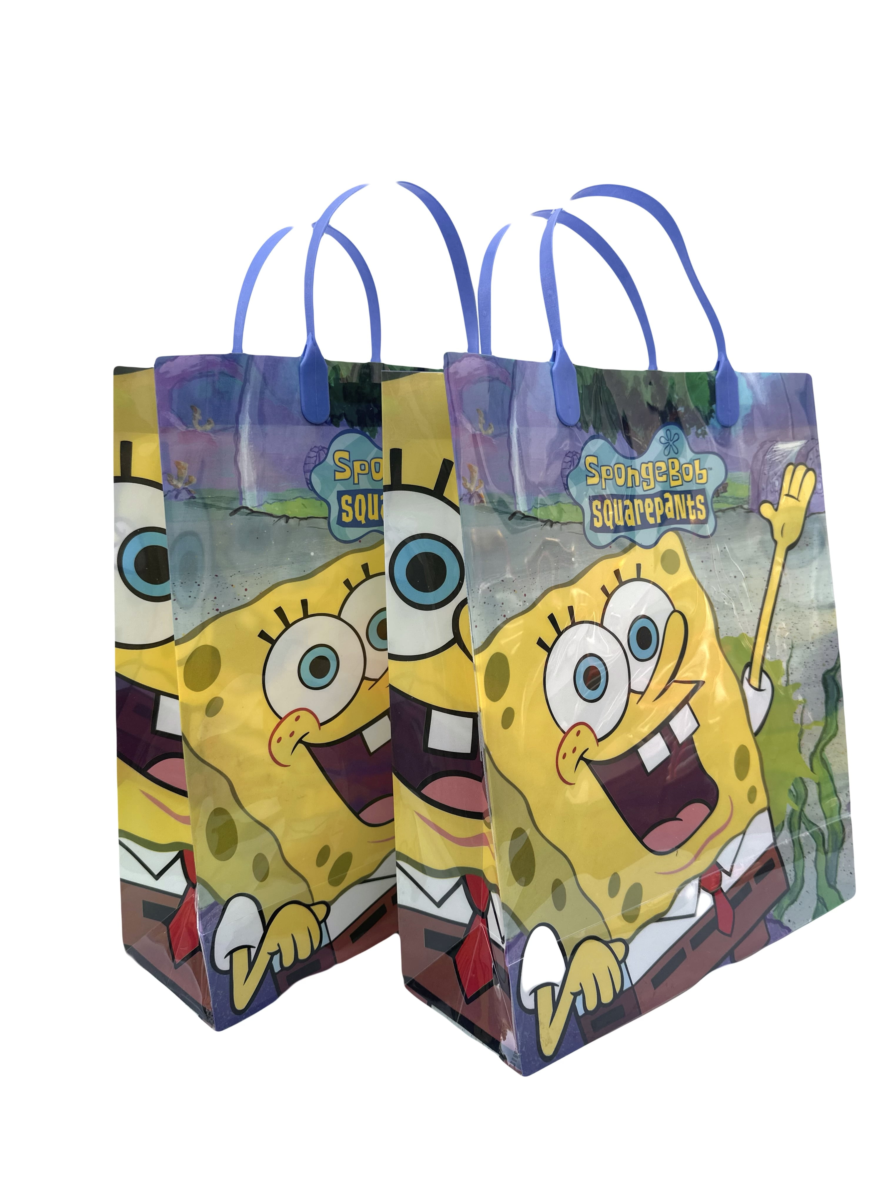 2 Pcs Semi Clear Blue Spongebob T Bag Spongebob Squarepants