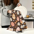 thumbnail image 6 of 6-Pack Decorative Kitchen Towels - Absorbent Dish Cloths, 28x18 Inches, Quick-Dry Polyester with Hanging Loop，Retro Groovy Easter Eggs, 6 of 7