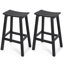 Stoog 28" Outdoor Bar Stools Set of 2, All Weather Garden Adirondack Counter Height Stools with 400 lbs Weight Capacity for Patio, Deck, Garden, Black