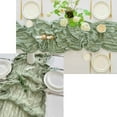 thumbnail image 4 of Gallickan Table Runner Decor, 1.1 X 13 FT Dusty Wedding Party Accent, Birthday Dining Cloth, Long Rectangular Cover, Green, 4 of 6