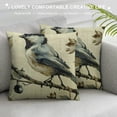 thumbnail image 3 of Creowell  Decorative Throw Pillow Covers Spring Flower Bird Butterfly Pillow Cases Cushion CasesToss for Living Room,Couch and Bed (Flower and Bird) White, 3 of 5