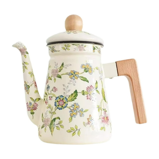 jifeng Enamel Tea Kettle Enamel Loose Leaf Kettle 1.2L Coffee Water Milk Warmer Boiling