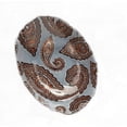 thumbnail image 1 of Red Pomegranate 6504-6 Paisley 9 in. Blue Copper Oval Bowl, 1 of 3