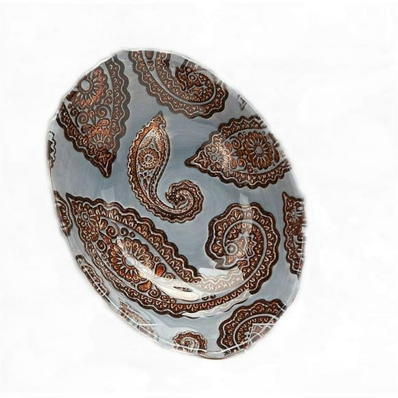 Red Pomegranate 6504-6 Paisley Bol Ovale en Cuivre Bleu 9 Po