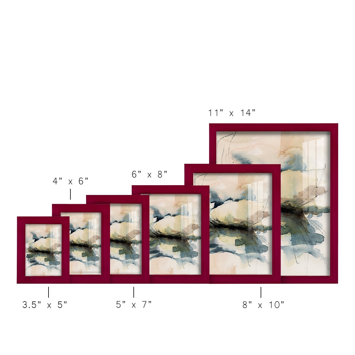 Winter Shoal II - Framed Print w/glass - Cherry Red