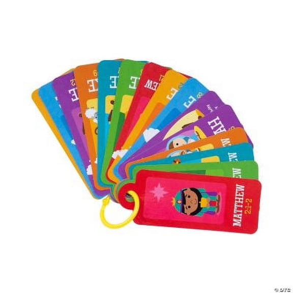 Nativity Story Cards on Ring, Christmas, Educational, 12 Pieces