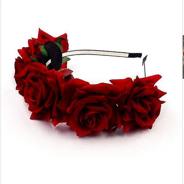 WLBON Diadema De Corona De Flores, Corona, Guirnalda, Bandas Para El Cabello, Diseño Floral, Boda, Boda, Novia, Cinta Para Mujer, Decoración De Fiesta, Tocado, Tocado Para La Cabeza De Navidad, Hecho