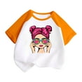 thumbnail image 2 of DAETIROS Girls Graphic T-Shirt, Soft Cotton Comfy Casual Crewneck Short Sleeve Cute Girls Summer Top Orange Size 14 T, 2 of 5