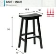 thumbnail image 2 of PayLessHere Bar Stools Set of 2 for Kitchen Counter Solid Wooden Saddle Stools 30-Inch Height Home Furniture Barstool, Black, 2 of 7