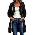 thumbnail image 6 of SwiftWear Women's Zip Up Hoodie Oversized Long Tunic Bucket Pocket Sweatshirt Full Length Casual Drawstring Coat, 6 of 9