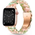 thumbnail image 1 of Correa de resina NQ para Apple Watch 41mm 40mm 38mm RosaVerde, 1 of 5