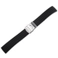 thumbnail image 4 of GOOHOCHY Correa de reloj de silicona con patrón de rayas impermeables de 18 mm con hebilla de cierre de acero inoxidable (negro), 4 of 5