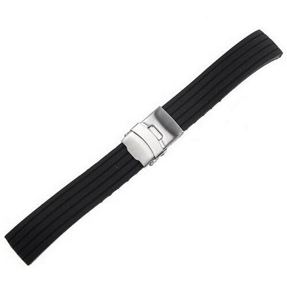 18 Mm Silicone Watch Band Waterproof 18mm Soft Easy to Wear Diver's Straps Millimeter Adjustable