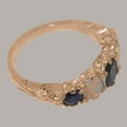 thumbnail image 4 of LBG British Made 10k Rose Gold Real Genuine Sapphire & Opal Womens Band Ring - 33 size options - Size 5.75, 4 of 6