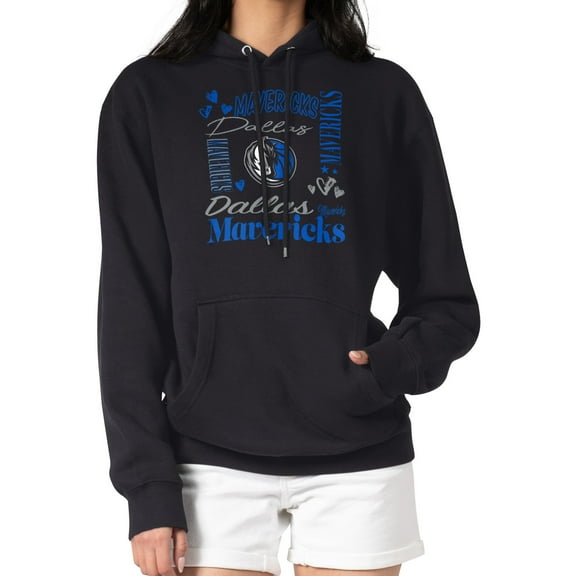 Women's G-III 4Her by Carl Banks Black Dallas Mavericks Team Collage Graphic Fleece Pullover Hoodie