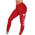 thumbnail image 5 of Feancey Spring Sale 2025 Valentines Day High Waisted Leggings for Women Stretch Tummy Control Workout Tights Heart Letter Print Stretchy Sport Yoga Pants Red M, 5 of 7