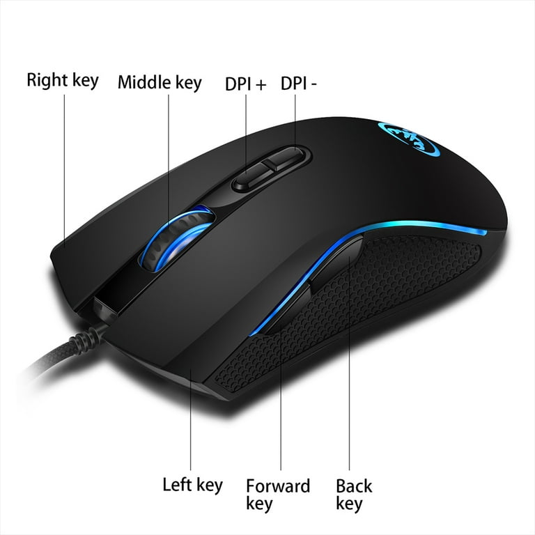 HXSJ Wired Gaming Mouse A869 3200DPI with 7 Buttons LED