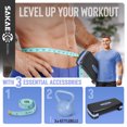 thumbnail image 2 of SAKAE Blue Step Aerobics Platform Set with Kettlebell & Measuring Tape, Aerobic Steppers for Exercise at Home, Adjustable Height 2 Level Risers Workout Step Trainer with Non-Slip Surface, 2 of 9