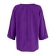 thumbnail image 5 of Sudaderas,Camiseta de manga larga con cuello en V para mujer, blusa informal lisa, tejido de poliéster suave, cómoda para uso diario, sopatenor, 5 of 8