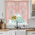 thumbnail image 4 of Pink Boho Kitchen Window Curtains, Swag Curtains Valance for Bedroom Living Room Bathroom, Vintage Abstract Tribal Decorative Oriental Rod Pocket Window Curtain Block Drapes 2 Panels 28"x36", 4 of 9