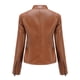 thumbnail image 4 of Chaqueta delgada de cuero con cuello levantado y cremallera para mujer Fridja  BV0+714, 4 of 5