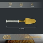 Thyme & Table Non Slip Gold Stainless Steel Pie Server with Ceramic Dot Pattern Handle