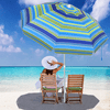 SANSUNTEK Beach Umbrella with Sand Anchor,6.5ft Portable Travel Beach Umbrella for Sand with Tilt Aluminum Pole, Sun Wind Resistant Umbrella for Beach Patio Backyard Outdoor with Carry Bag
