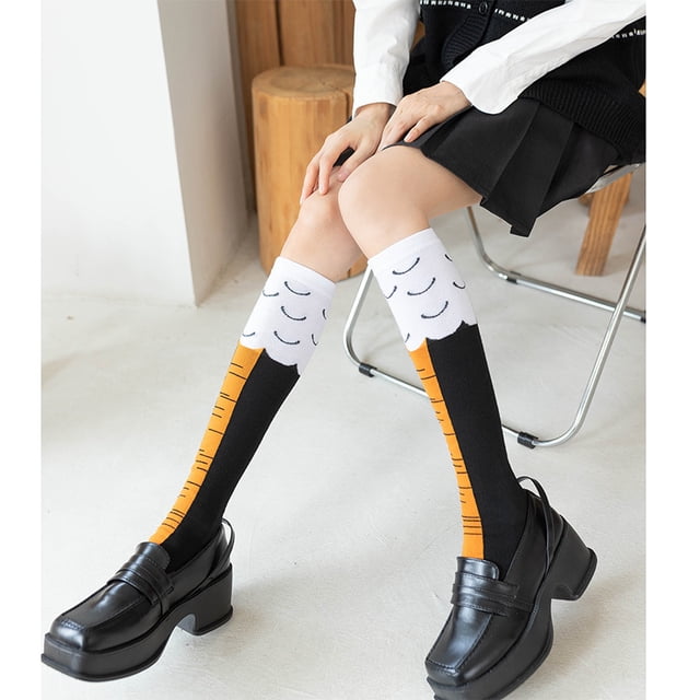 Calcetines con forma de patas de pollo Calcetines deportivos para mujer Medias de moda Calcetines divertidos con forma de patas de pollo y pene