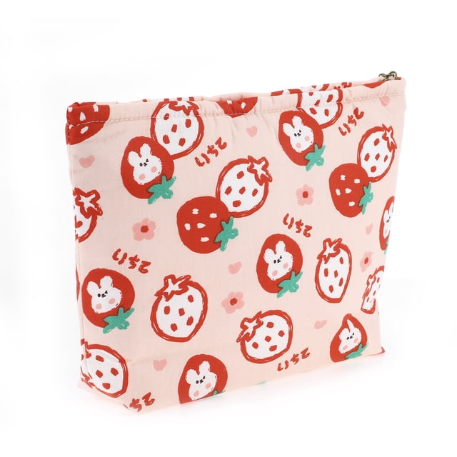 1 Pc Bolsa de Cosméticos de Mujeres con Dibujos Animados de Conejos para Actividades al Aire Libre Viaje Rosa Rojo Algodón Rosa, Rojo-L