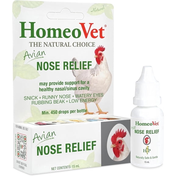 HomeoPet Avian NOSE RELIEF Nasal and Sinus Health Support Drops for Birds, 15 mL