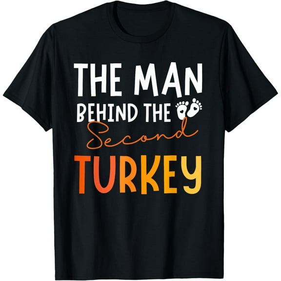 2nd Pregnancy Announcement Thanksgiving Dad Turkey Baby 2023 T-Shirt