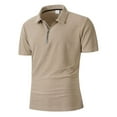 thumbnail image 4 of Ceisia Men's Slim Fit Short Sleeve Zip-Up Polo Shirt Turn-Down Collar Textured Fabric Spring Summer Shirt Gift, 4 of 7