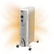 Oil-Filled Radiant Radiator Space Heater, Never Refill, Adjustable Thermostat, Tip-Over Switch & Overheat Protection System, MTDR-06WC