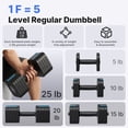 thumbnail image 6 of MERACH 50LBS Adjustable Dumbbell Set, 5 in 1 Free Hand Weights for Home Gym, 25 lbs, Set of 2, Black&Blue, 6 of 9
