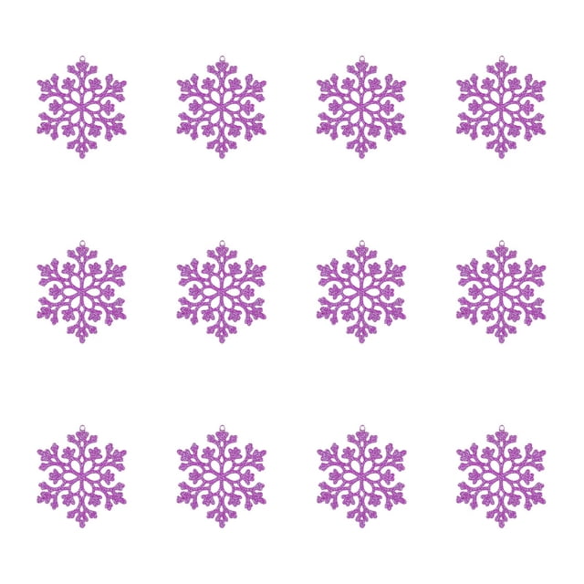 C Christmas Decorations 10Cm Snowflake Plastic Snowflake Christmas Tree Decoration Hollow Snowflake Pendant Purple Color For Holiday Festive Decor Model C