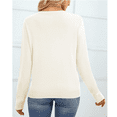 thumbnail image 4 of SOMER Women's Sweater Long Sleeve Pullover Crewneck Sweater Soft Lightweight Knit Tops 2025 White, 4 of 6