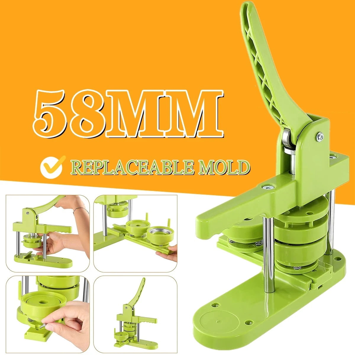 58MM Badge Button Maker Machine,DIY Pin Badges Maker Punch Press Machine ,Beginner-Friendly