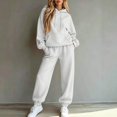 thumbnail image 2 of Evdexr Women's Track Suits 2 Piece Long Sleeve Oversized Sweatshirt & Pants Tracksuits Winter Fall Workout Casual Outfits Loose Fit Wide Leg Sets with Pocket 3XL, 2 of 6