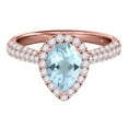 thumbnail image 2 of Aonejewelry 1.55 Ct. Ttw Diamond and Pear Shaped Aqumarine Ring in 10K Rose Gold, 2 of 4