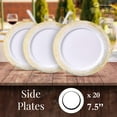 thumbnail image 3 of DISPOSABLE DESSERT PLATES | Christmas Decorations | Mist - White/Gold 7.5" 20 pc, 3 of 6